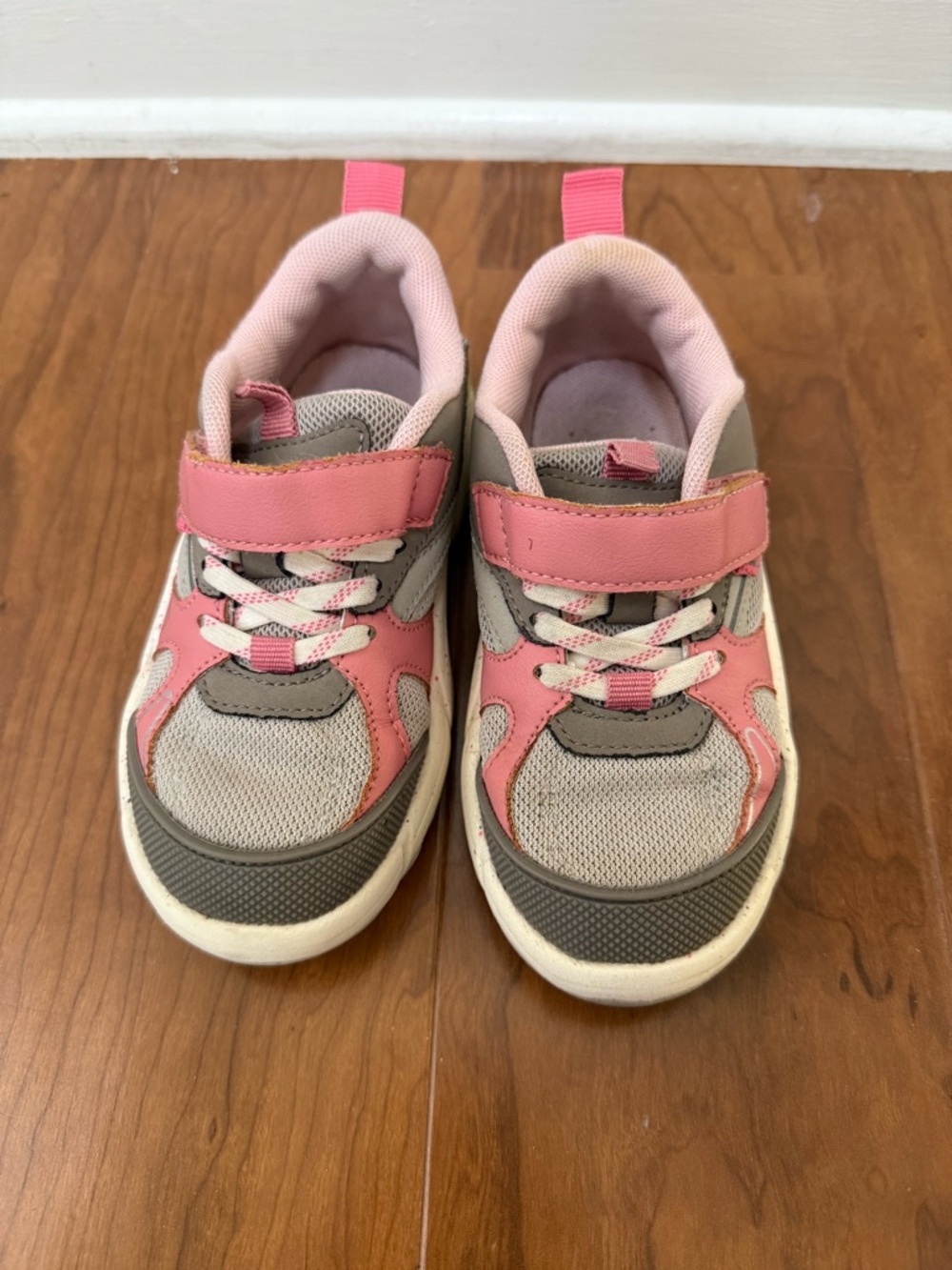 Zara Pink and Gray Kids Velcro Sneakers